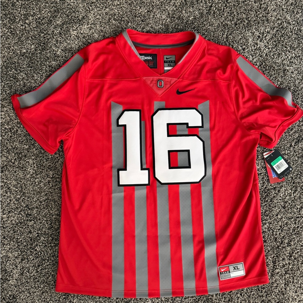 NEW NIKE OHIO STATE BUCKEYES 1916 THROWBACK FOOTBALL MUSIC & CANNON FIRE JERSEY